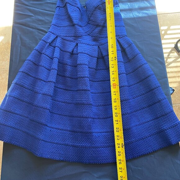 Sans Souci Womens Strapless Dress Navy Blue MEDIUM Juniors Mini SunDress - Picture 5 of 6